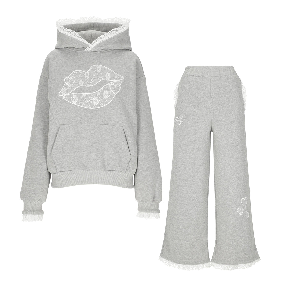 Gray Lace Set