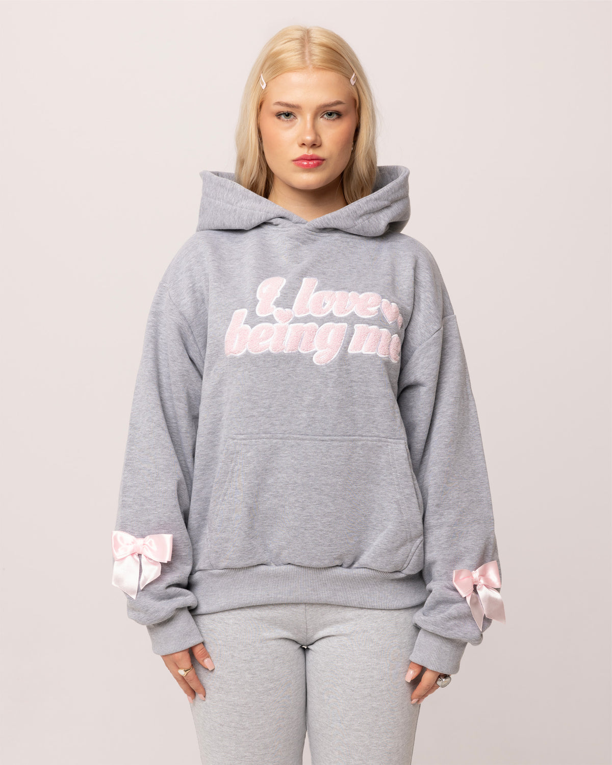 Bow Hoodie Gray